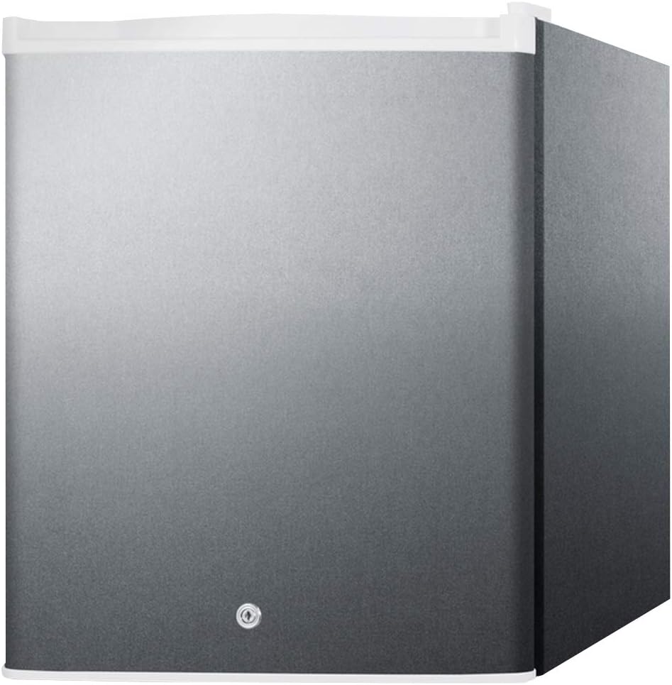 Summit Appliance FFAR25L7BICSS Gewerblicher 17 breiter, kompakter Einbaukühlschrank, werkseitig installiertes Schloss, Fassungsvermögen 1,7 cu.ft, LED-Beleuchtung, digitaler Thermostat, versiegelte Rückseite, verstellbare Regale