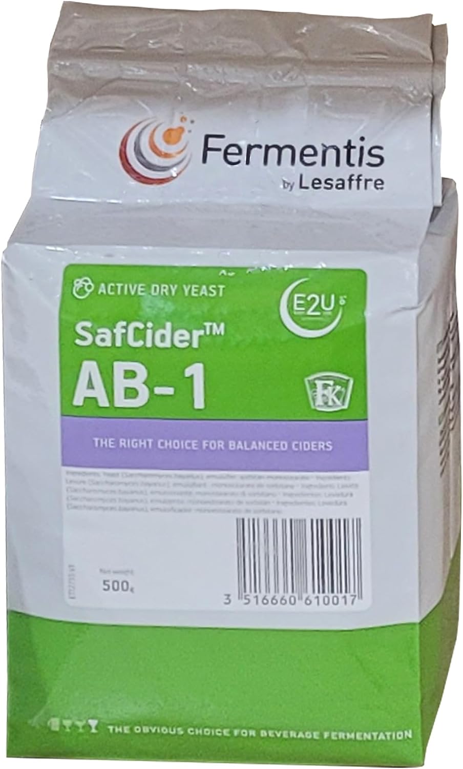 ยีสต์ไซเดอร์ Safcider ของ NorCal Brewing Solutions แพ็ค 500 กรัม สำหรับไซเดอร์หรือแชมเปญใดๆ