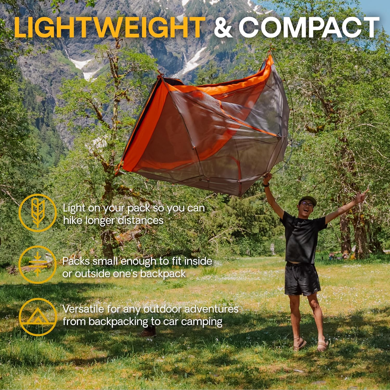 Featherstone Backpacking Tent Lightweight for 3-Season Outdoor Camping, Hiking, and Biking - Includes Footprint  Mesh Gear Loft - Freestanding Tents with Ultralight Fly-Footprint Capability · v5