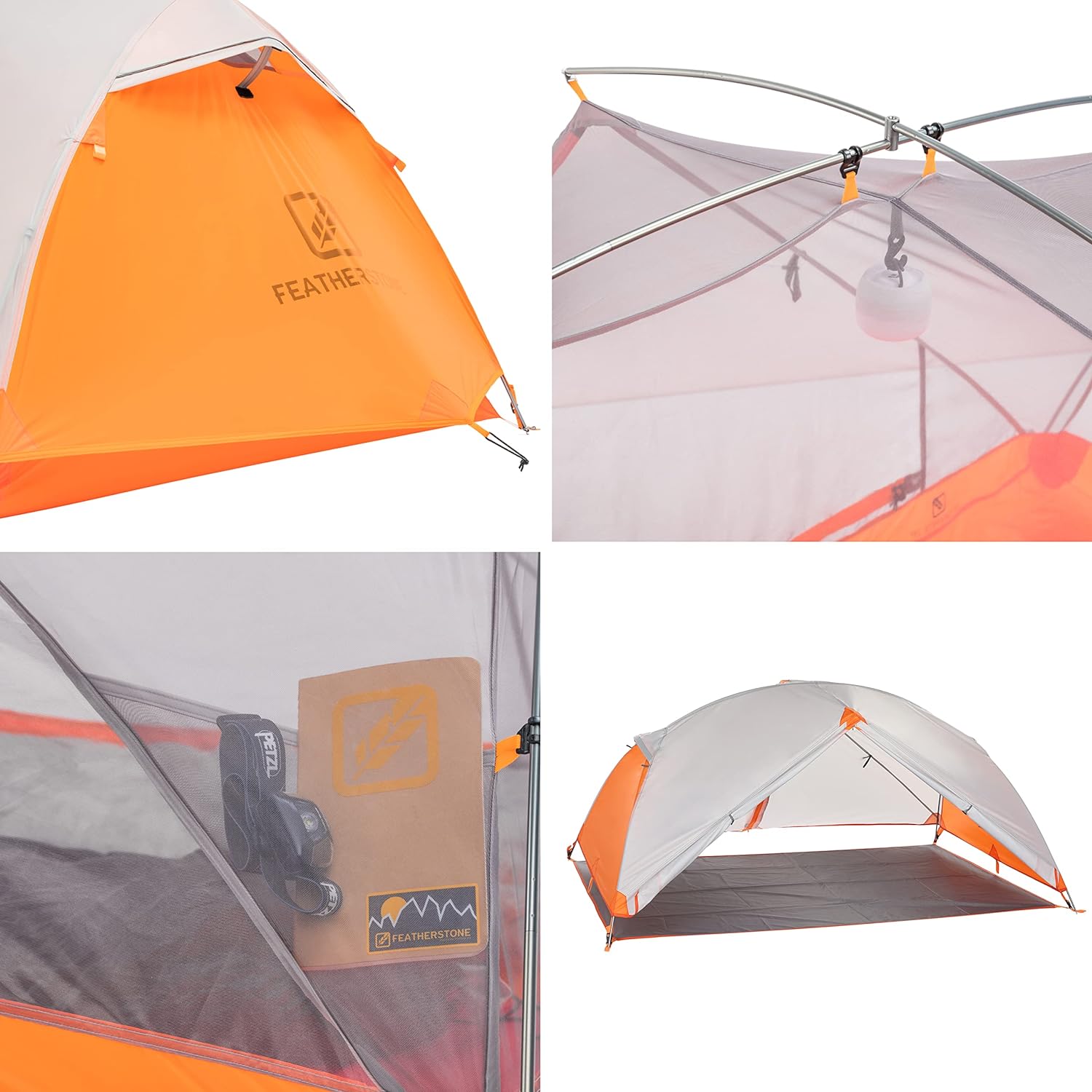 Featherstone Backpacking Tent Lightweight for 3-Season Outdoor Camping, Hiking, and Biking - Includes Footprint  Mesh Gear Loft - Freestanding Tents with Ultralight Fly-Footprint Capability · v5