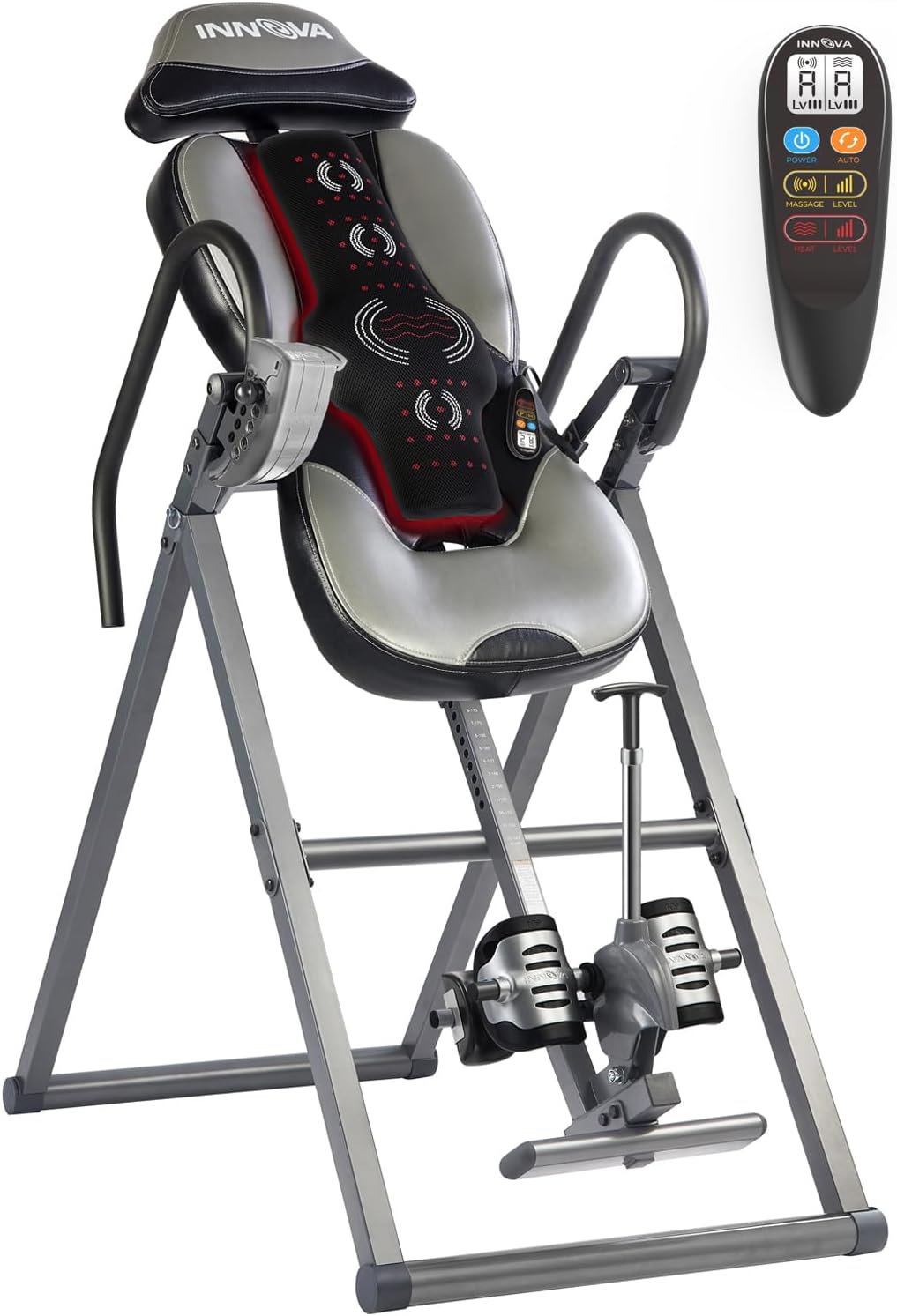 Bàn đảo ngược massage và sưởi ấm INNOVA HEALTH AND FITNESS ITM5900, màu xám/đen
