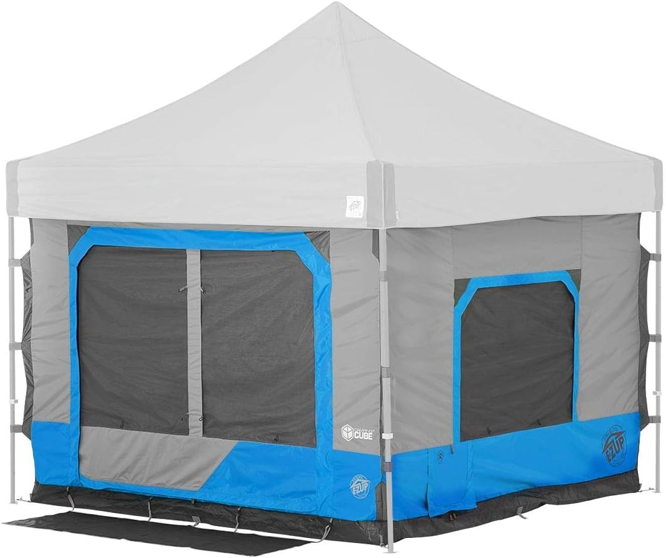 E-Z UP Camping Cube 6.4, wandelt 10 Baldachine mit geradem Bein in ein Campingzelt um (Überdachung/Unterstand NICHT im Lieferumfang enthalten), Splash