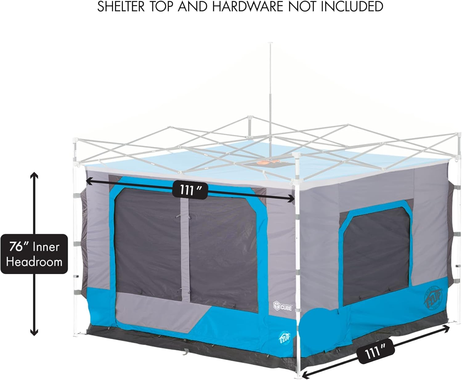 E-Z UP Camping Cube 6.4 แปลงเต็นท์ทรงขาตรง 10 ผืนเป็นเต็นท์ตั้งแคมป์ได้ (ไม่รวมเต็นท์/ที่พักพิง) Splash