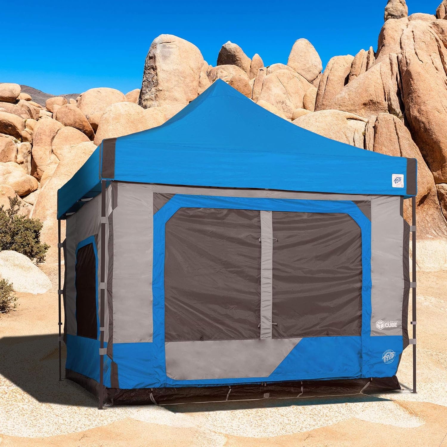 E-Z UP Camping Cube 6.4 แปลงเต็นท์ทรงขาตรง 10 ผืนเป็นเต็นท์ตั้งแคมป์ได้ (ไม่รวมเต็นท์/ที่พักพิง) Splash