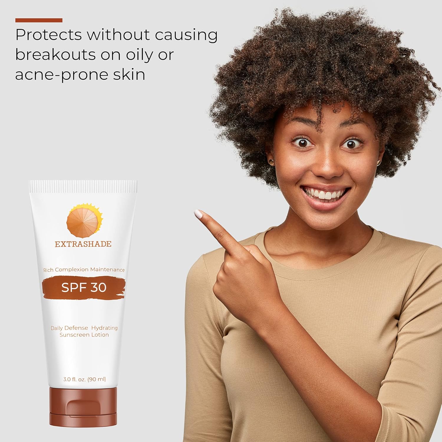 Premium Hydro Boost Black People Sunscreen for Melanin Rich, Dark, and Black skin, No White Cast, Non Greasy, Oil Free, Broad Spectrum UVA/UVB SPF 30, Daily Sun Protection (3 FL Oz) · v2