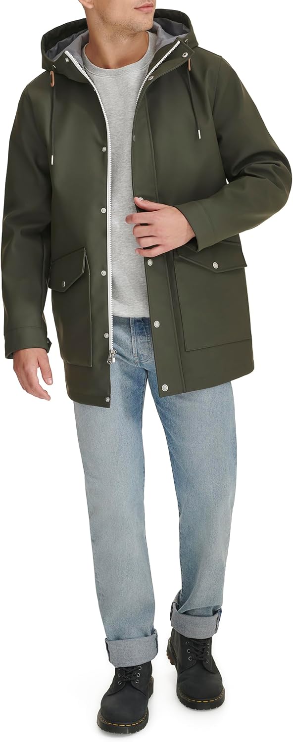 Levis Men's Rubberized Rain Parka Jacket · v2