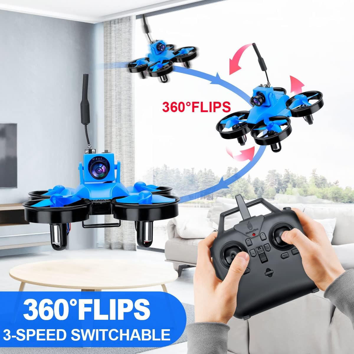 Makerfire FPV Drone Kit with IPS Display 5.8GHz 800TVL Camera Mini FPV Quadcopter for Beginners, One Button Take Off,3D Flip, Headless Mode, Speed Adjustment Camera Drone · v5