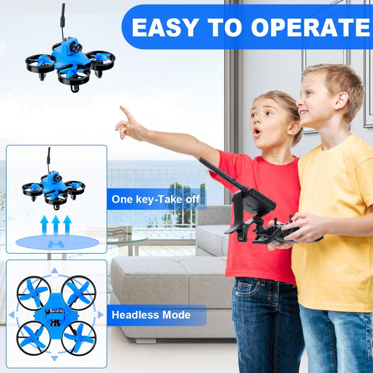 Makerfire FPV Drone Kit with IPS Display 5.8GHz 800TVL Camera Mini FPV Quadcopter for Beginners, One Button Take Off,3D Flip, Headless Mode, Speed Adjustment Camera Drone · v5
