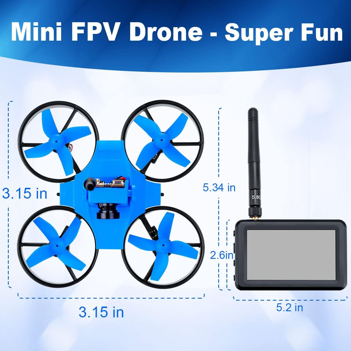 Makerfire FPV Drone Kit with IPS Display 5.8GHz 800TVL Camera Mini FPV Quadcopter for Beginners, One Button Take Off,3D Flip, Headless Mode, Speed Adjustment Camera Drone · v5