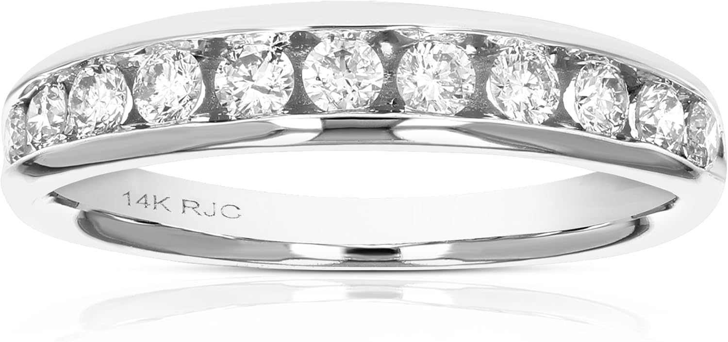 1/4 cttw to 1 cttw Diamond Wedding Band for Women, Comfort Fit Diamond Wedding Band in 14K Gold Channel Set, Size 4.5-10 · v2
