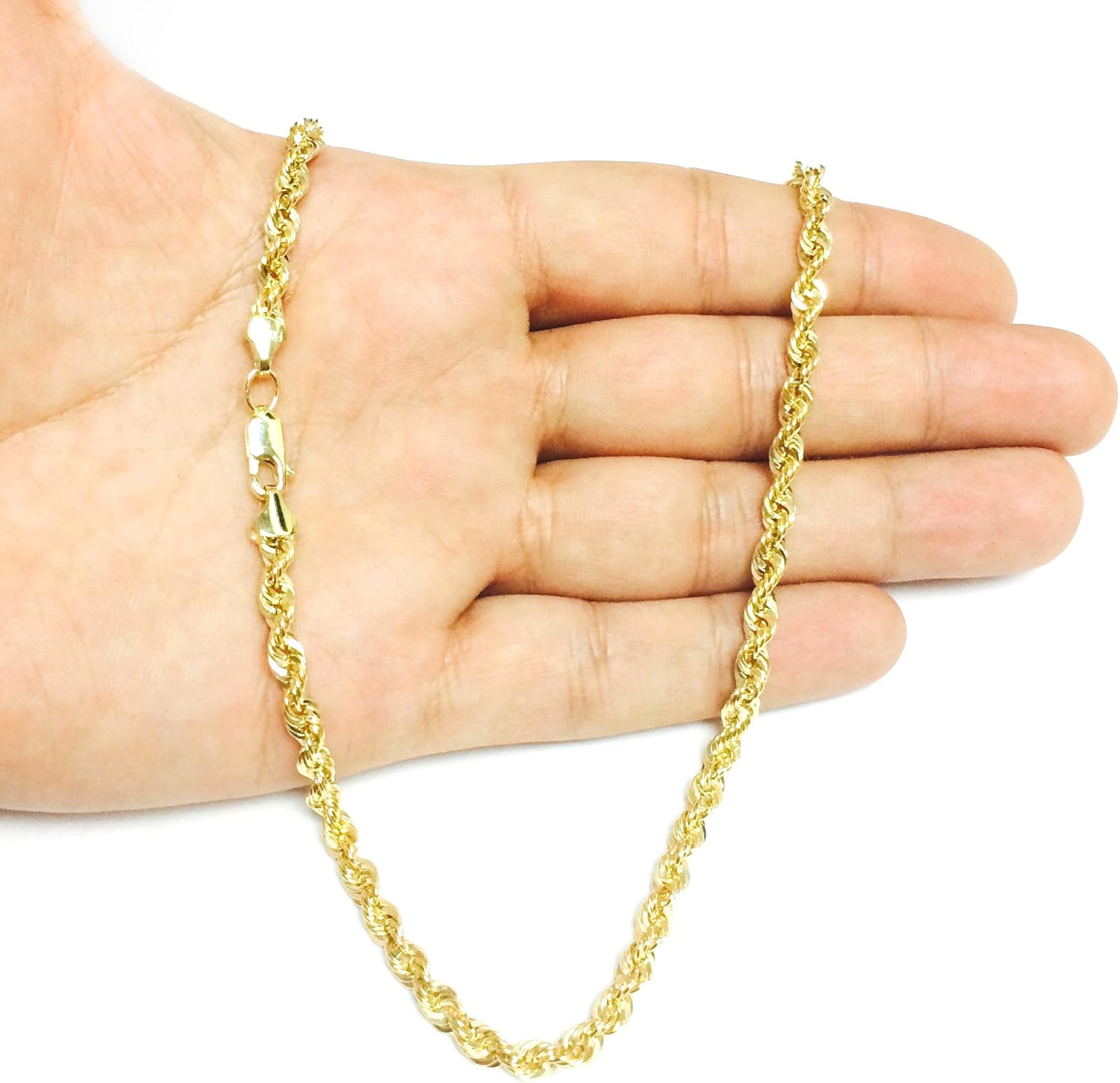 Jewelry Affairs Halskette aus massivem Seil, mit 14-karätigem Gelbgold gefüllt, 4,5 mm breit
