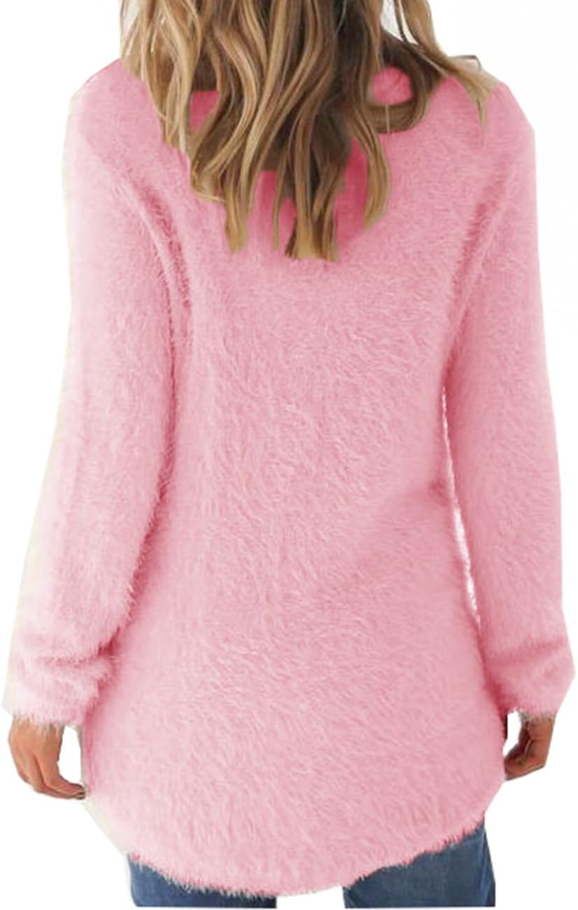 Pullover a maniche lunghe da donna alla moda LemonGirl Maglione morbido e morbido