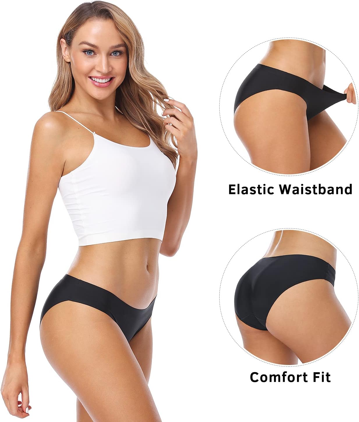 Wealurre Seamless Underwear Unsichtbarer Bikini No Show aus Nylonspandex für Damen