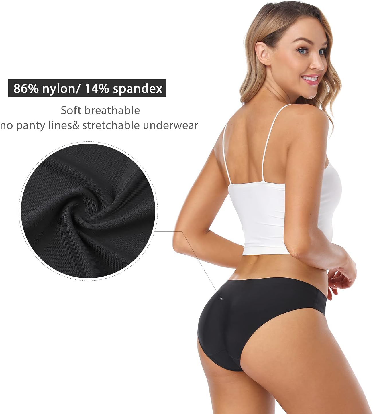 Wealurre Seamless Underwear Unsichtbarer Bikini No Show aus Nylonspandex für Damen