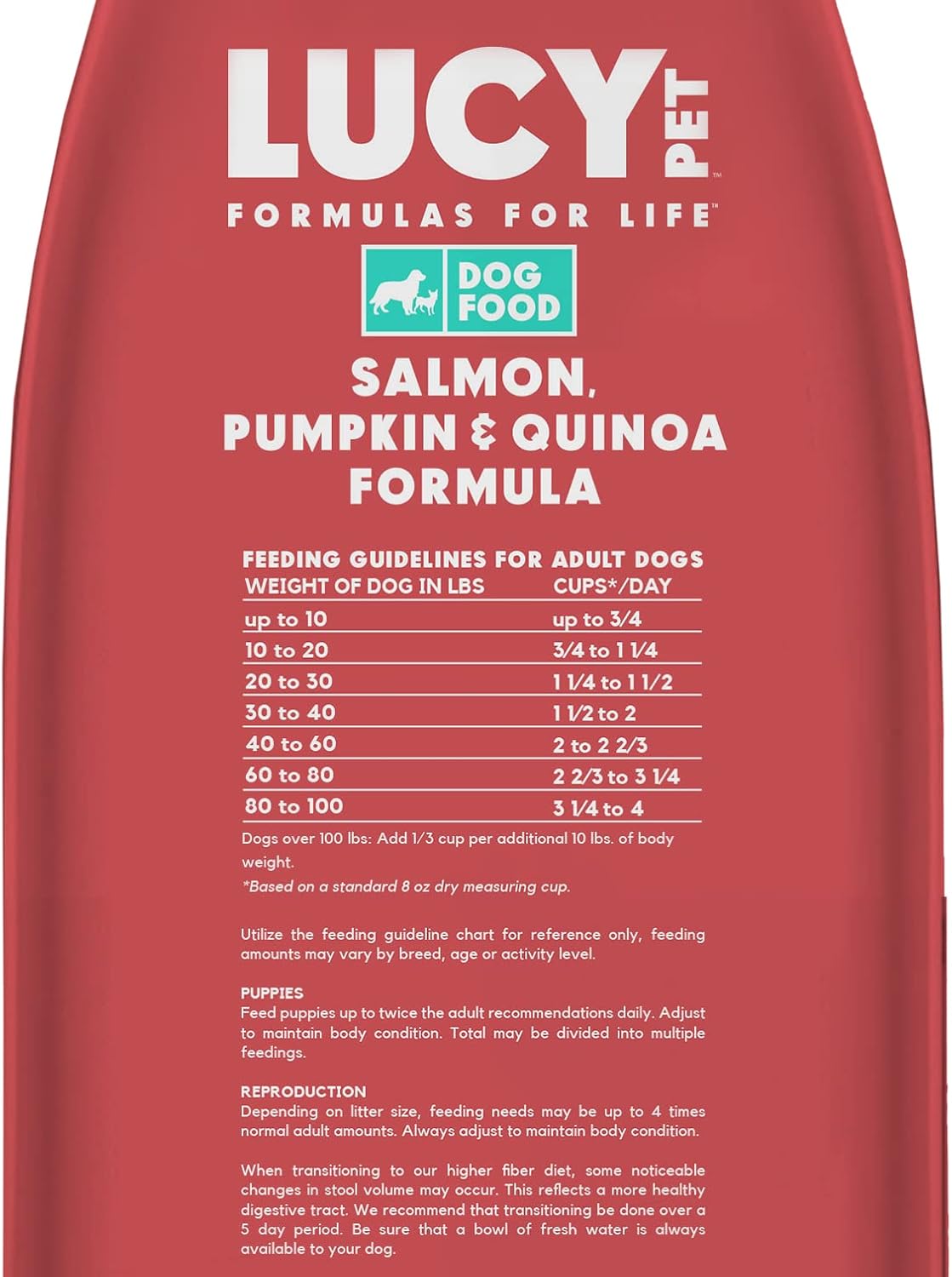 Lucy Pet Formulas for Life Salmon, Pumpkin,  Quinoa Dry Dog Food, All Life Stages, Digestive Health, Sensitive Stomach amp; Skin, 25lb bag