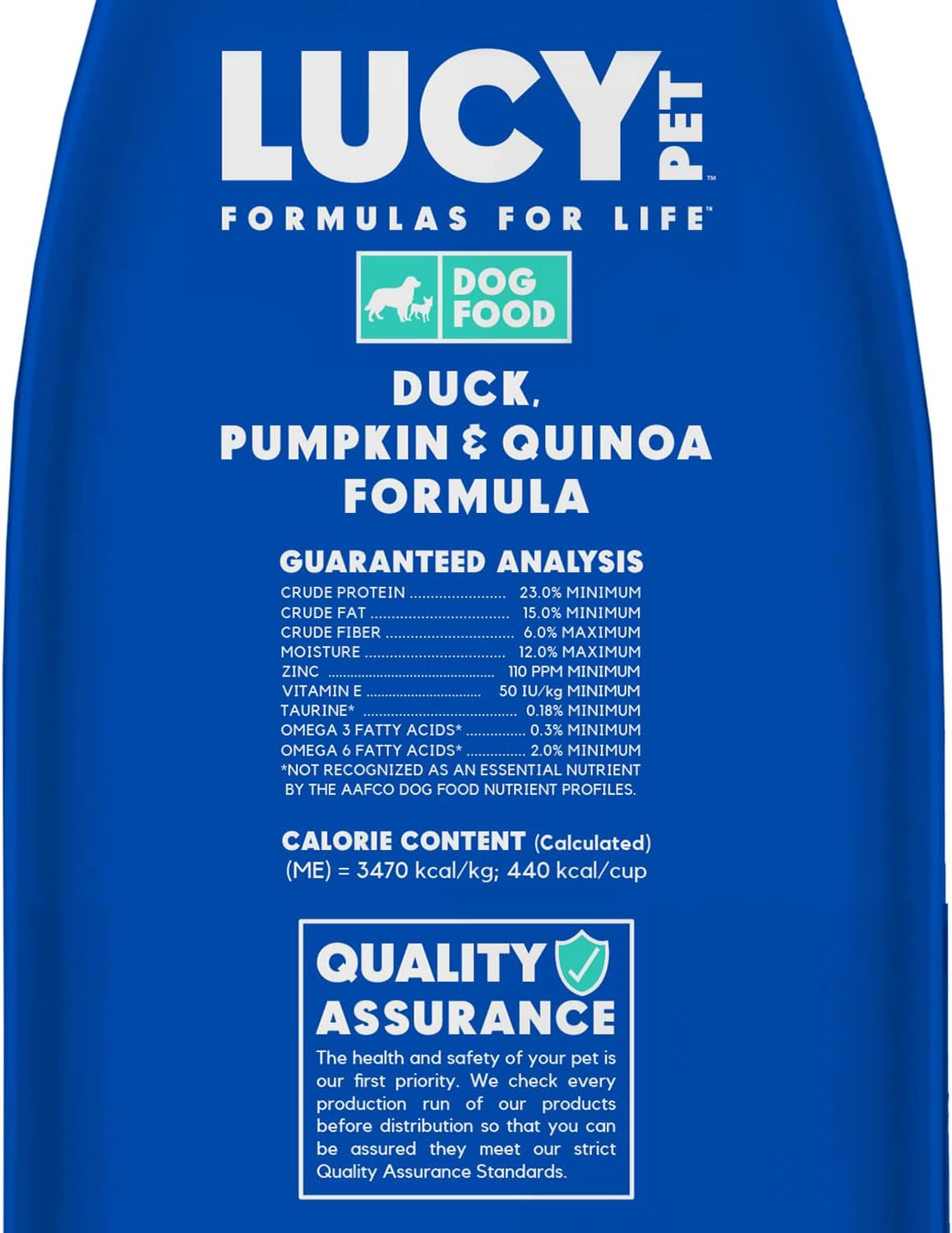 Lucy Pet Products Formulas for Life Duck, calabaza, quinoa, alimento seco para perros, todas las etapas de la vida, salud digestiva, estómago y piel sensibles, bolsa de 25 libras