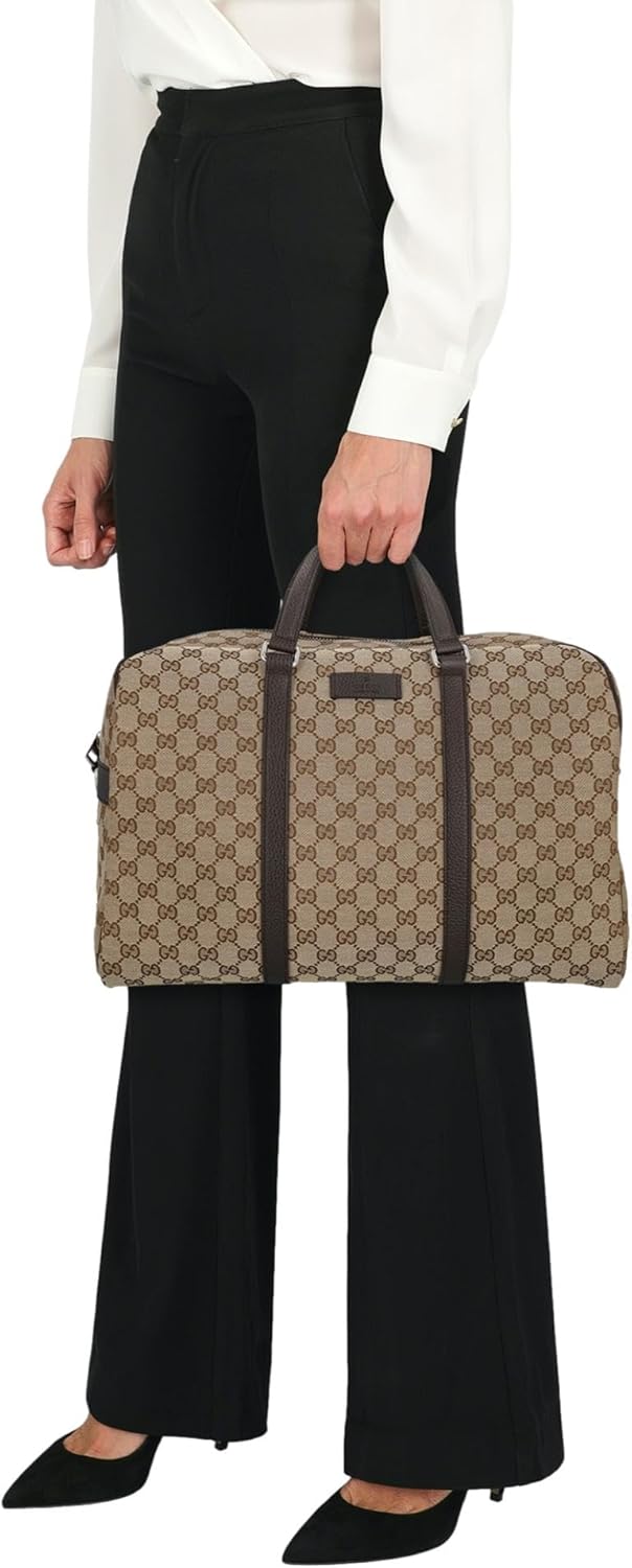 Gucci Duffle Brown Signature Guccissima Large Canvas Leather Travel Luggage NEW