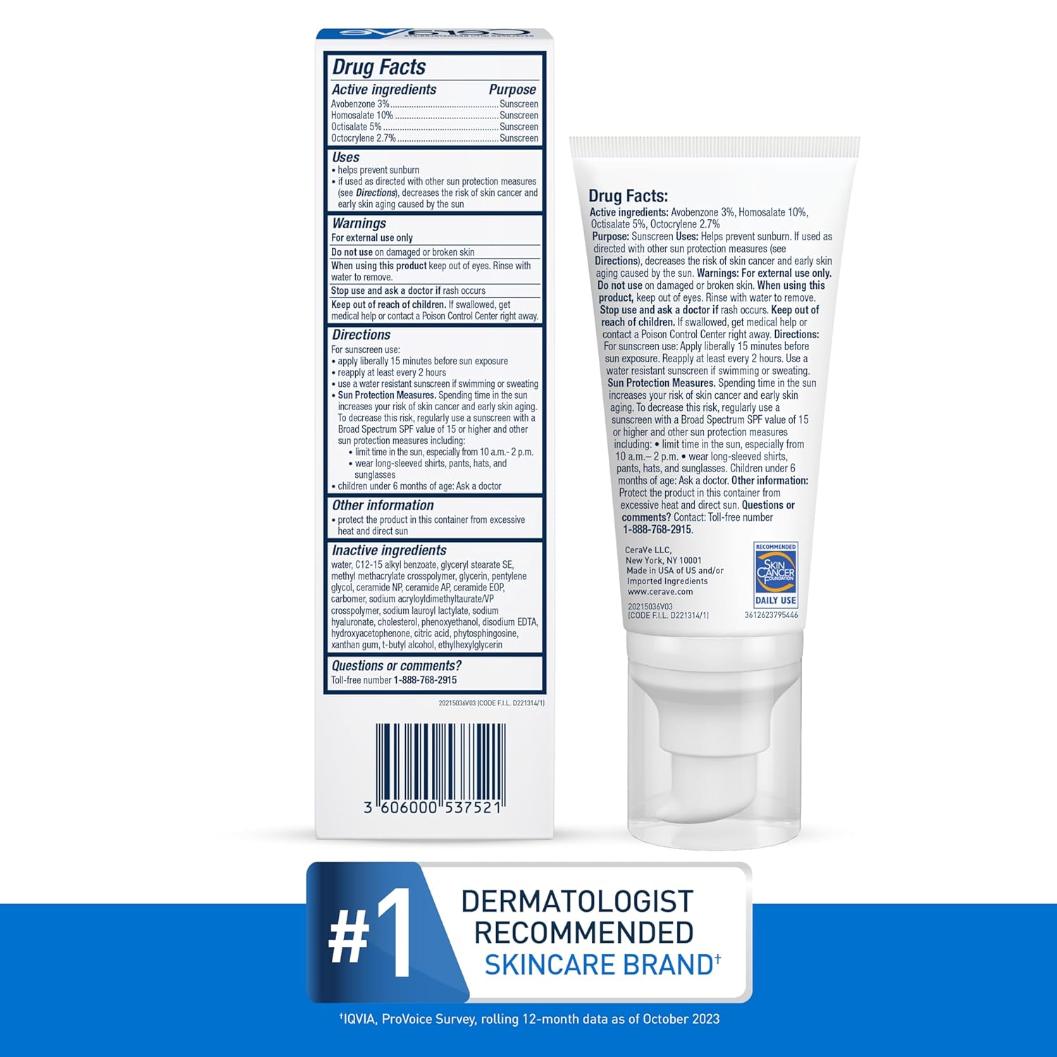 CeraVe Ultra-Light Moisturizing Lotion Dengan SPF 30, Pelembab Wajah Harian dengan SPF, Diformulasikan dengan Ceramide Asam Hialuronat, SPF Spektrum Luas, Bebas Minyak, Hasil Akhir Matte, 1,7 Ons
