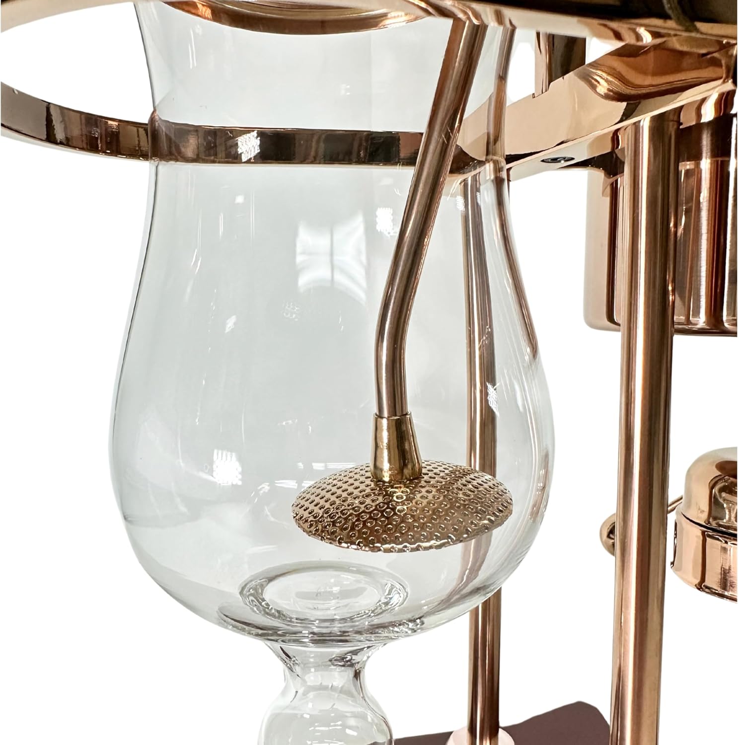 Nispira Belgium Royal Family Balance Syphon Coffee Maker Vacuum Brewing System | Vintage Classic Retro Luxury Exquisite Design | Smooth Great Aroma | Copper or Rose Gold Color | 500 ml · v9