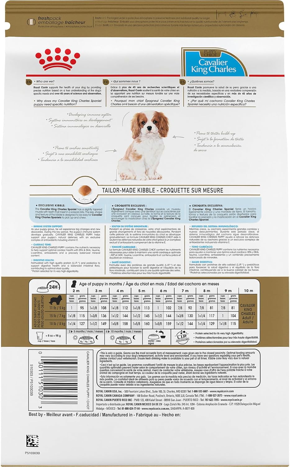 Alimento seco para perros Royal Canin Cavalier King Charles Puppy, bolsa de 3 libras