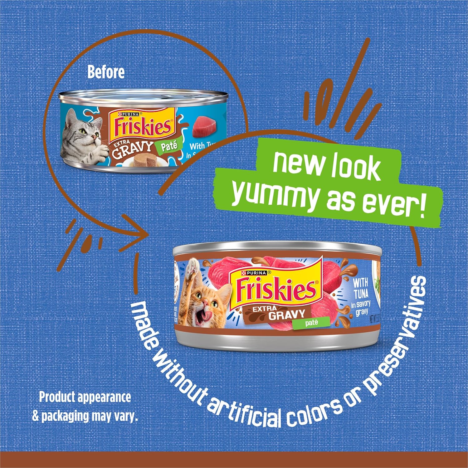 Patè con salsa di cibo umido per gatti Purina Friskies, patè di salsa extra con tonno in salsa salata di cibo umido per gatti - (confezione da 24) da 5,5 once. Lattine