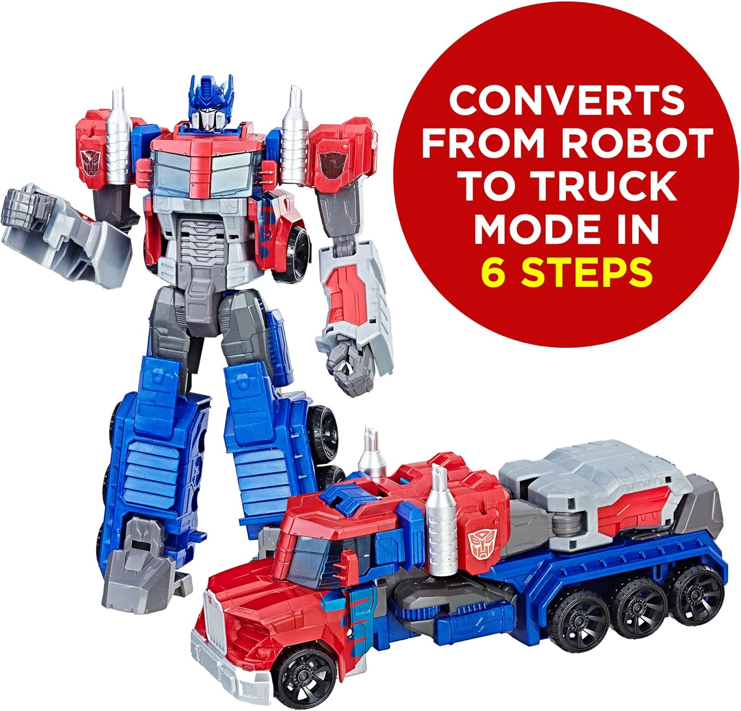 Transformers Toys Heroic Optimus Prime Action Figure - Personaggio senza tempo su larga scala, trasformato in camion giocattolo - Giocattoli per bambini dai 6 anni in su, 11 pollici (esclusiva Amazon)