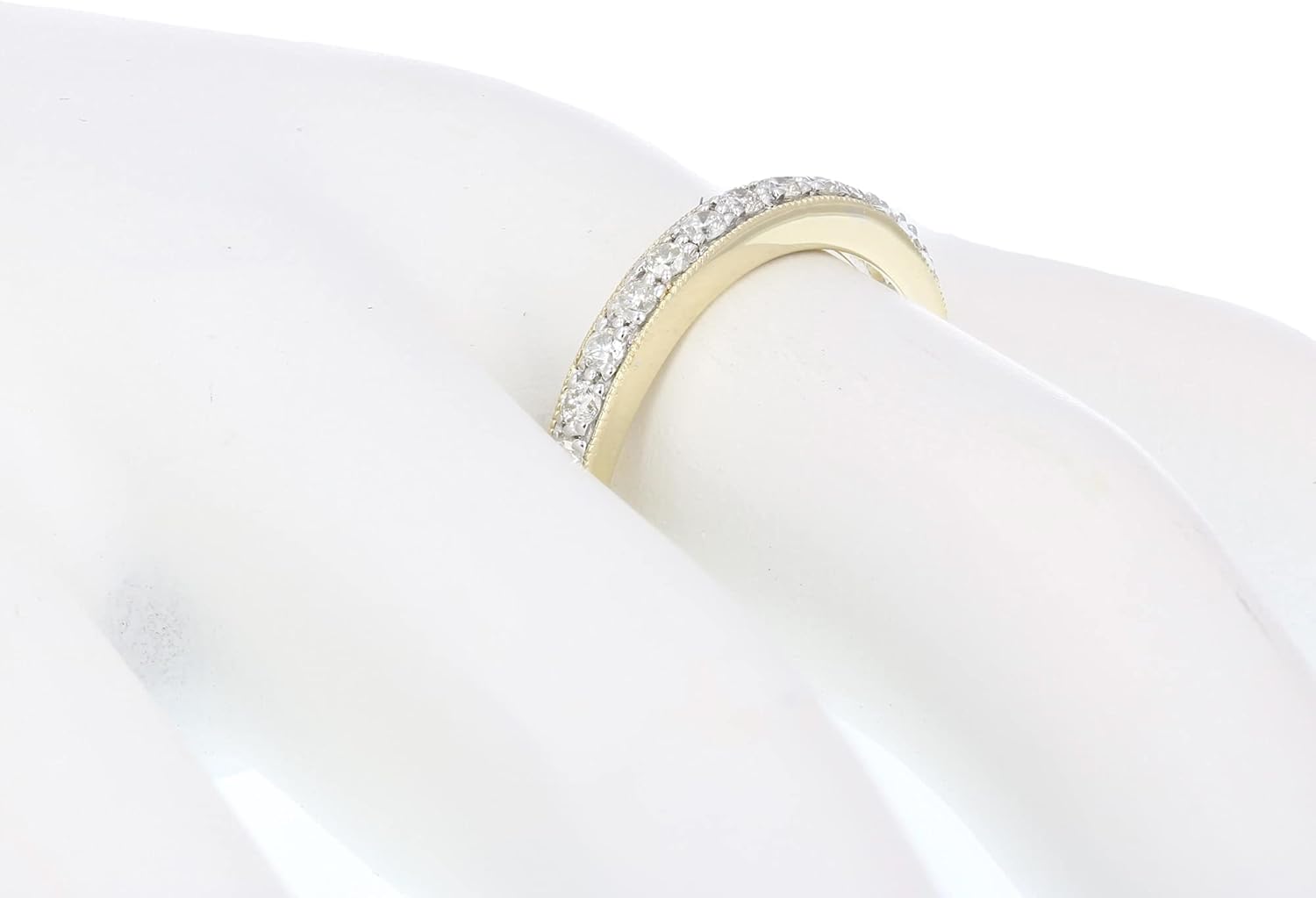 1/5 cttw to 1 cttw Diamond Wedding Band For Women, Milgrain Diamond Wedding Band in 14K Gold Prong Set, Size 4.5-10 · v2