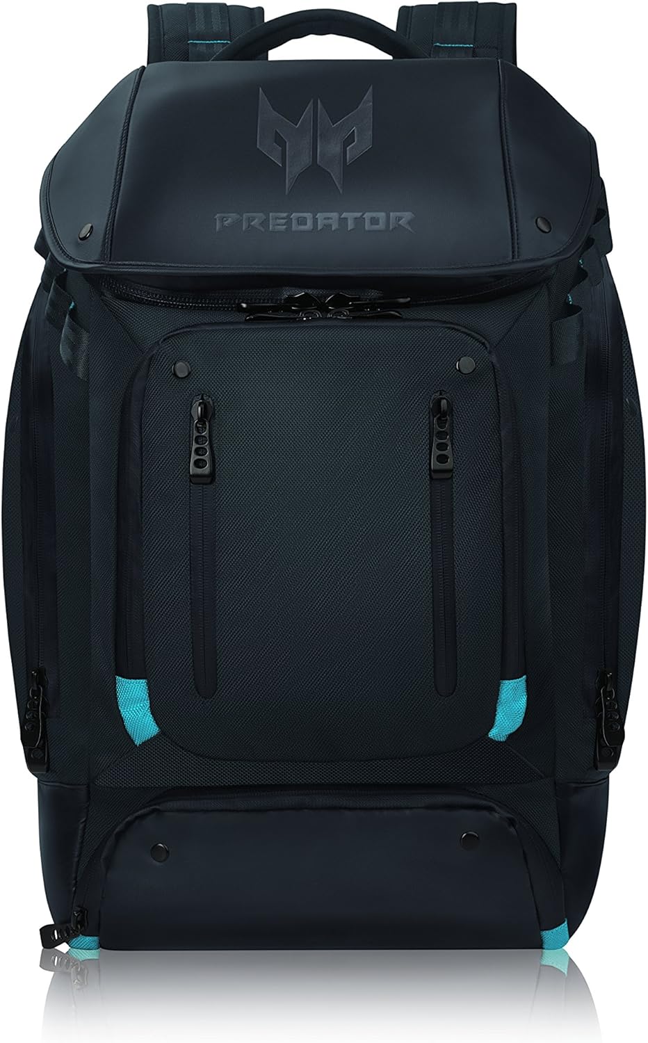 حقيبة ظهر Acer PBG591 Predator Utility Gaming، حقيبة ظهر للسفر مقاومة للماء والتمزق تناسب وتحمي الكمبيوتر المحمول Predator Gaming مقاس 17.3 بوصة، باللون الأسود مع لمسات باللون الأزرق المخضر