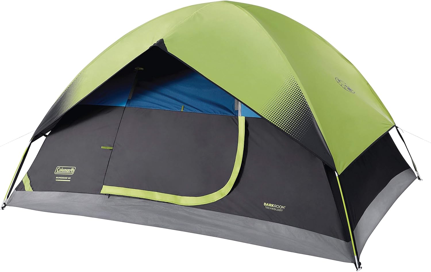 Coleman Sundome-kampeertent met donkere kamer, tent voor 4/6 personen, blokkeert 90% van het zonlicht en houdt de binnenkant koel, lichte tent voor op de camping, inclusief regenvlieg, draagtas en eenvoudige installatie