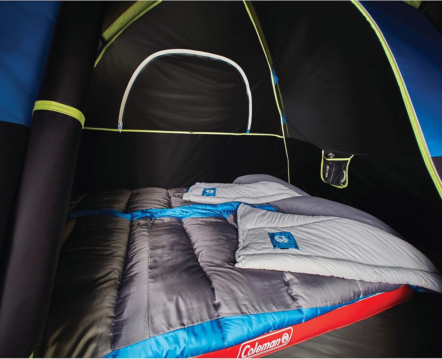 Coleman Sundome-kampeertent met donkere kamer, tent voor 4/6 personen, blokkeert 90% van het zonlicht en houdt de binnenkant koel, lichte tent voor op de camping, inclusief regenvlieg, draagtas en eenvoudige installatie