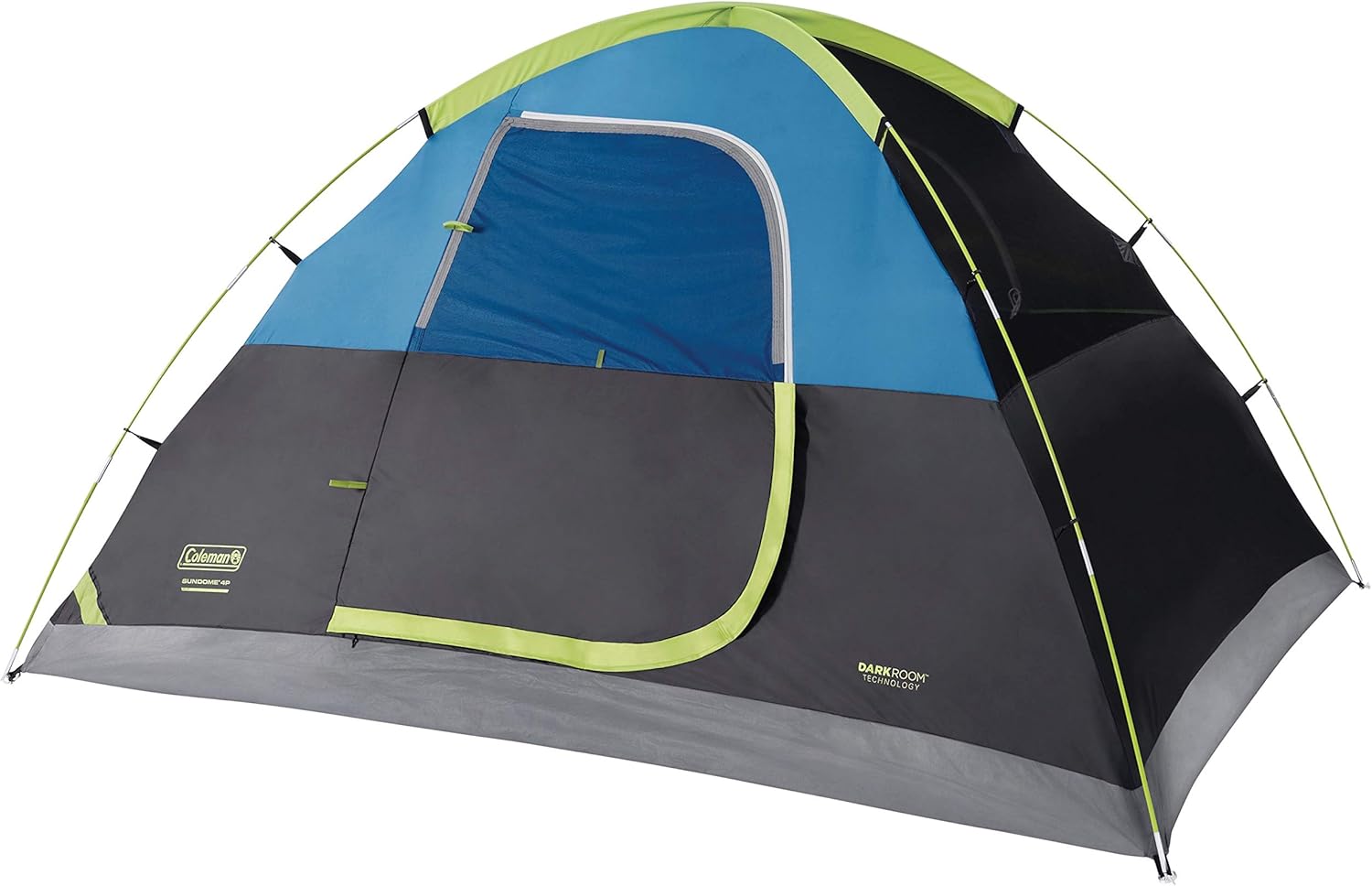 Coleman Sundome-kampeertent met donkere kamer, tent voor 4/6 personen, blokkeert 90% van het zonlicht en houdt de binnenkant koel, lichte tent voor op de camping, inclusief regenvlieg, draagtas en eenvoudige installatie