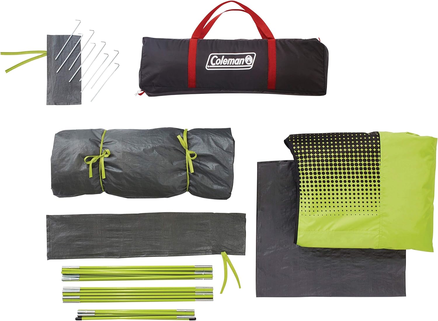 Coleman Sundome-kampeertent met donkere kamer, tent voor 4/6 personen, blokkeert 90% van het zonlicht en houdt de binnenkant koel, lichte tent voor op de camping, inclusief regenvlieg, draagtas en eenvoudige installatie