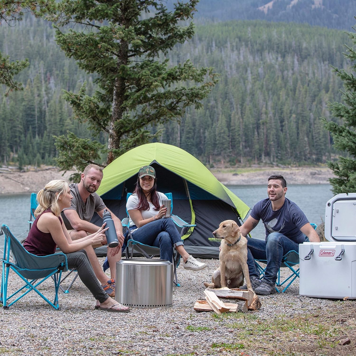 Coleman Sundome-kampeertent met donkere kamer, tent voor 4/6 personen, blokkeert 90% van het zonlicht en houdt de binnenkant koel, lichte tent voor op de camping, inclusief regenvlieg, draagtas en eenvoudige installatie
