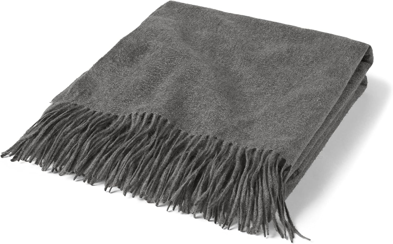 Dekoratif Saçaklı Devlet Kaşmir Ev Örtüsü Battaniyesi% 100 Saf Kaşmir Koltuk, Çekyat için Ultra Yumuşak Vurgulu Battaniye (City Smoke, 60x50")