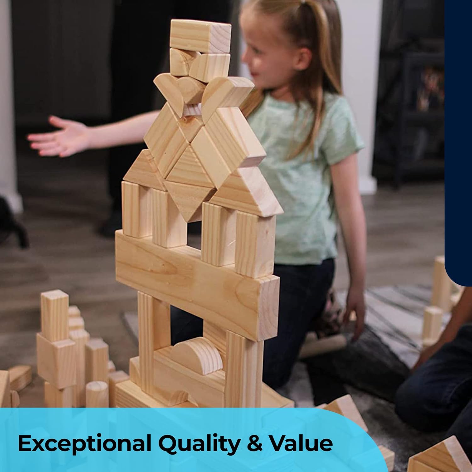 Standard Unit Building Blocks for Toddlers with Storage Tray (64 Pcs) Sanded Wood Blocks for Children, Original STEAM, and STEM Learning, Classic Wooden Toys for Kids Parties and Classrooms · v7