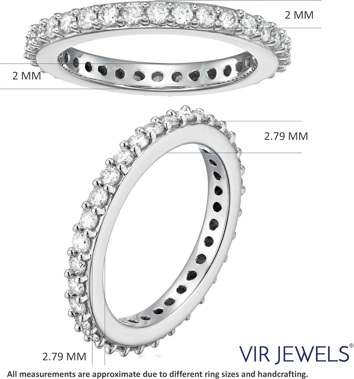 แหวนเพชรทรงกลมสำหรับหมั้นผู้หญิง 1/2 กะรัตถึง 1 กะรัต ดีไซน์ขอบทองคำ 14K ขนาด 4.5-10