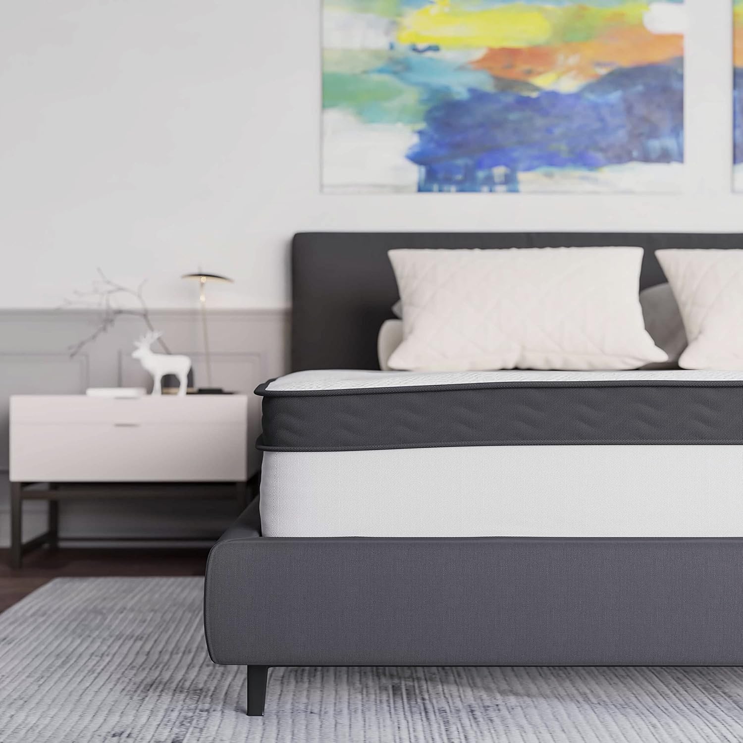Flash Furniture Capri Comfortable Sleep 12 ハイブリッドポケットスプリング＆フォームマットレス（箱入り）、圧力緩和用フォームポケットスプリングハイブリッドマットレス、キング