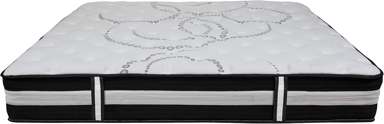 Flash Furniture Capri Comfortable Sleep 12 ハイブリッドポケットスプリング＆フォームマットレス（箱入り）、圧力緩和用フォームポケットスプリングハイブリッドマットレス、キング