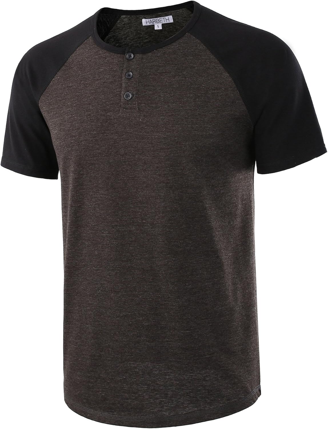 HARBETH Erkek Günlük Kısa/Uzun Kollu Henley Gömlek Raglan Fit Aktif Spor Beyzbol Tişörtleri Tişört