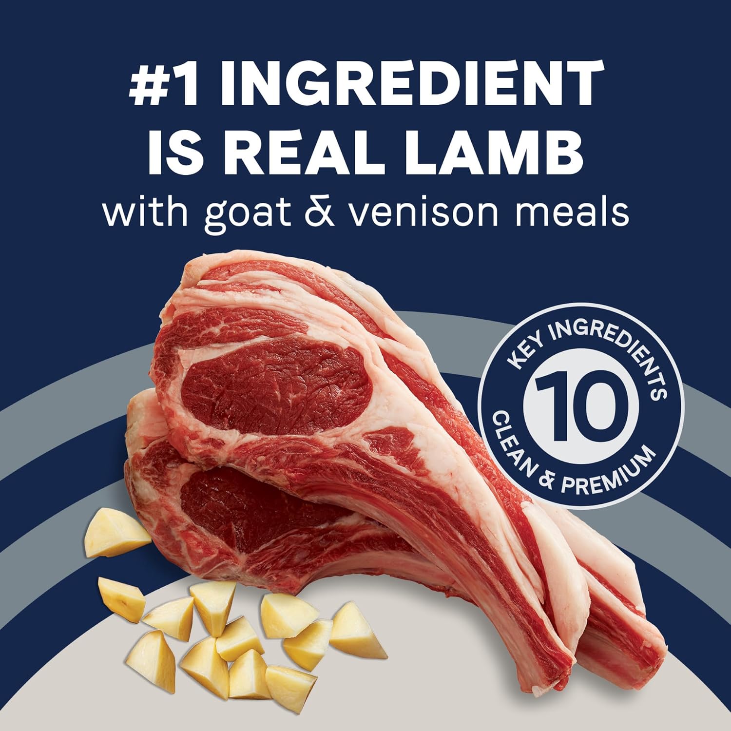 Canidae Pure Real Agneau, Chèvre, Venaison, Recette de nourriture sèche pour chiens pour adultes, 22 livres
