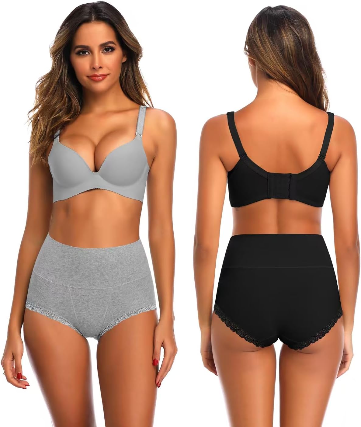 Womens Cotton Underwear,Ladies Soft Stretch Tummy Control Comfy No Muffin Panties Boyshorts · v2