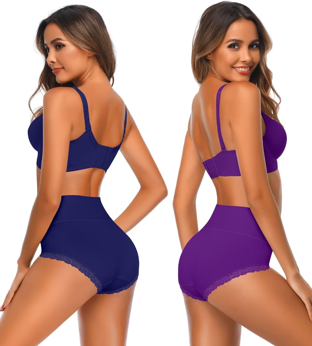 Womens Cotton Underwear,Ladies Soft Stretch Tummy Control Comfy No Muffin Panties Boyshorts · v2