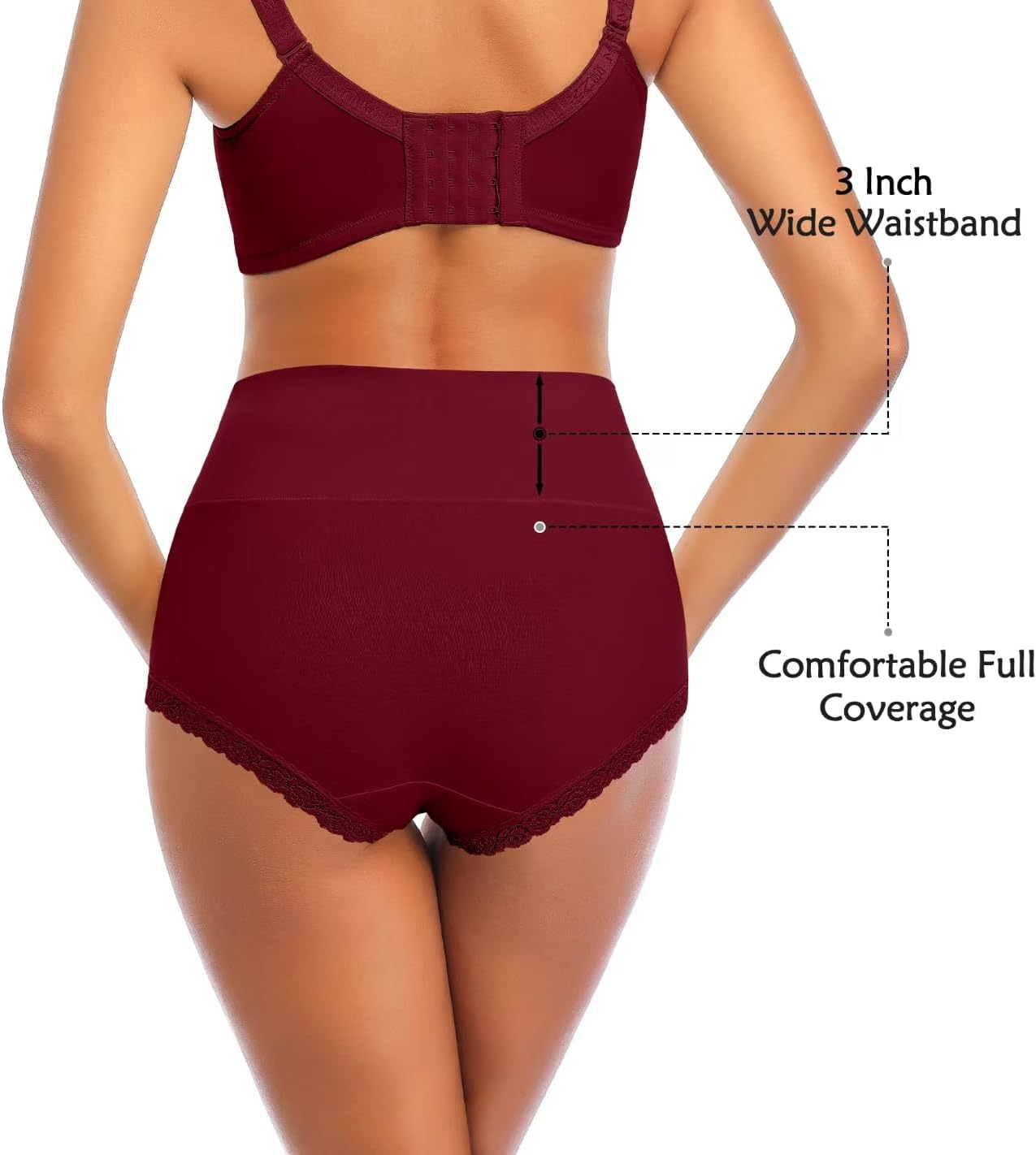 Womens Cotton Underwear,Ladies Soft Stretch Tummy Control Comfy No Muffin Panties Boyshorts · v2