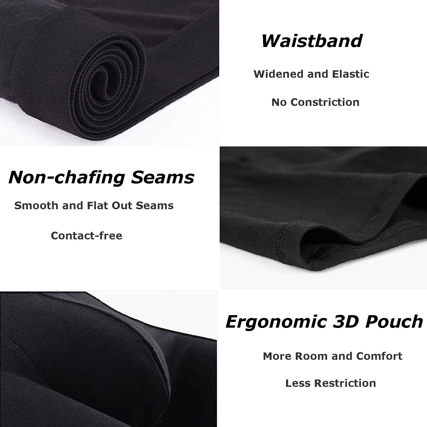 Mens Breathable Underwear Cotton Boxer Briefs For Men Pack Elastic Soft Trunks