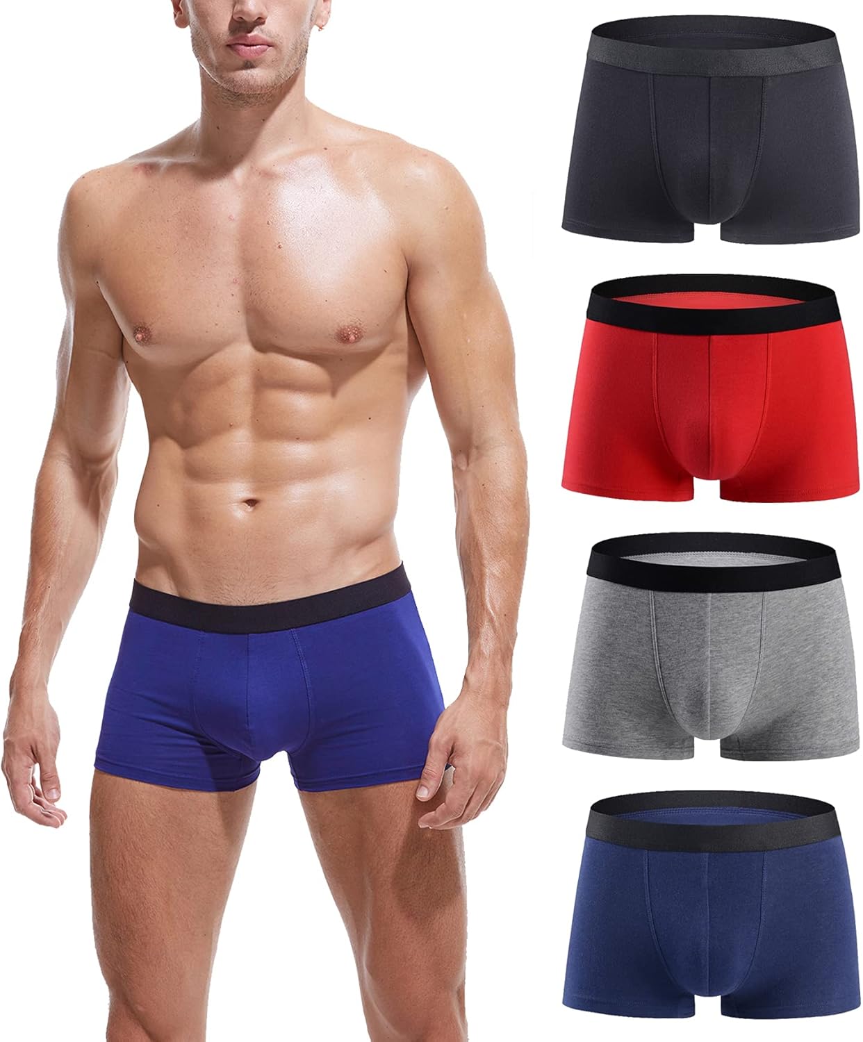 Boxer da uomo in cotone traspirante per uomo Confezione da boxer elastici morbidi