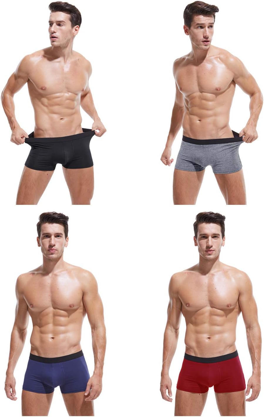Atmungsaktive Unterwäsche für Herren Boxershorts aus Baumwolle für Männer, Packung mit elastischen, weichen Unterhosen
