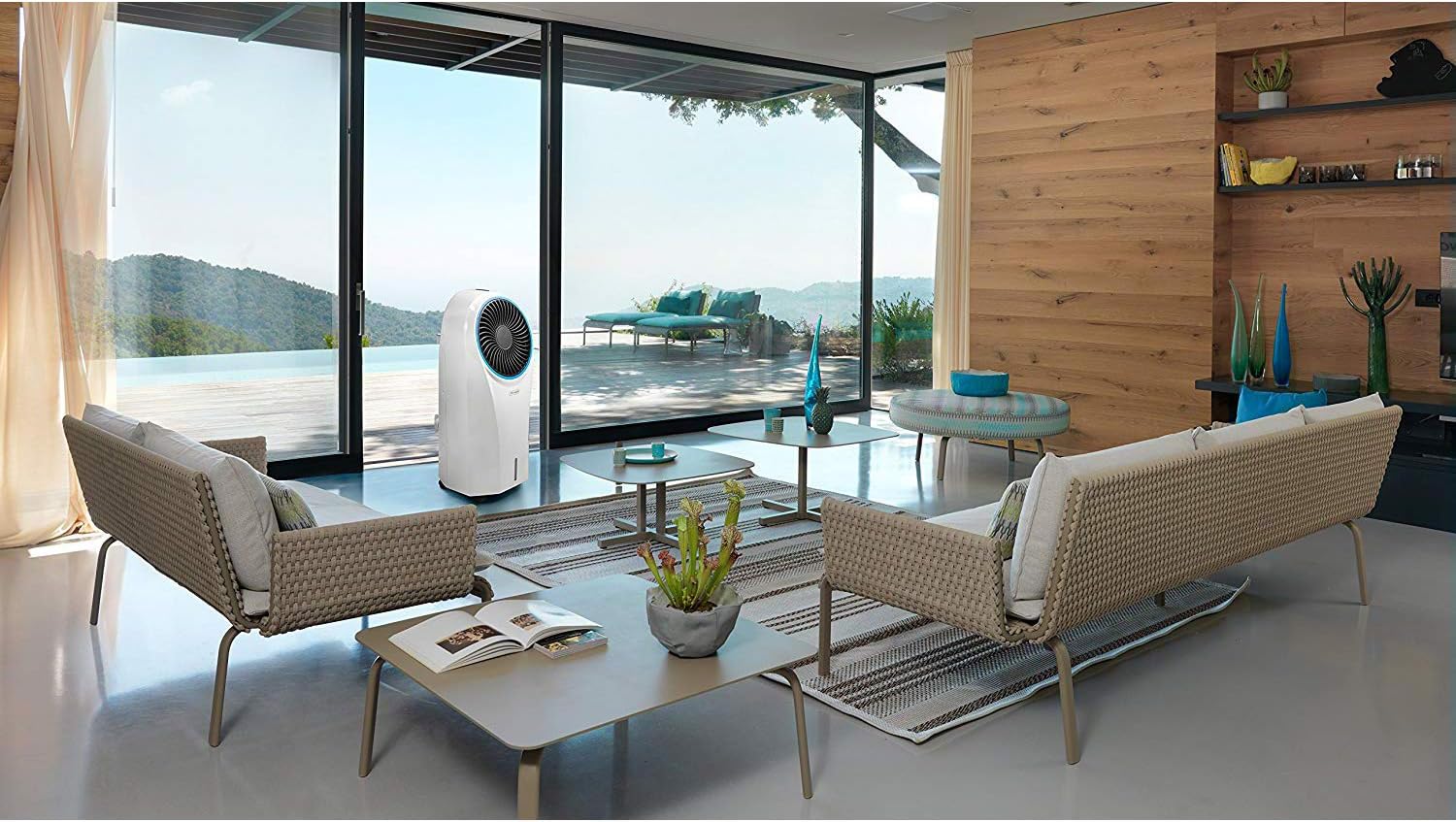 Máy làm mát bay hơi di động DeLonghi America America, màu trắng