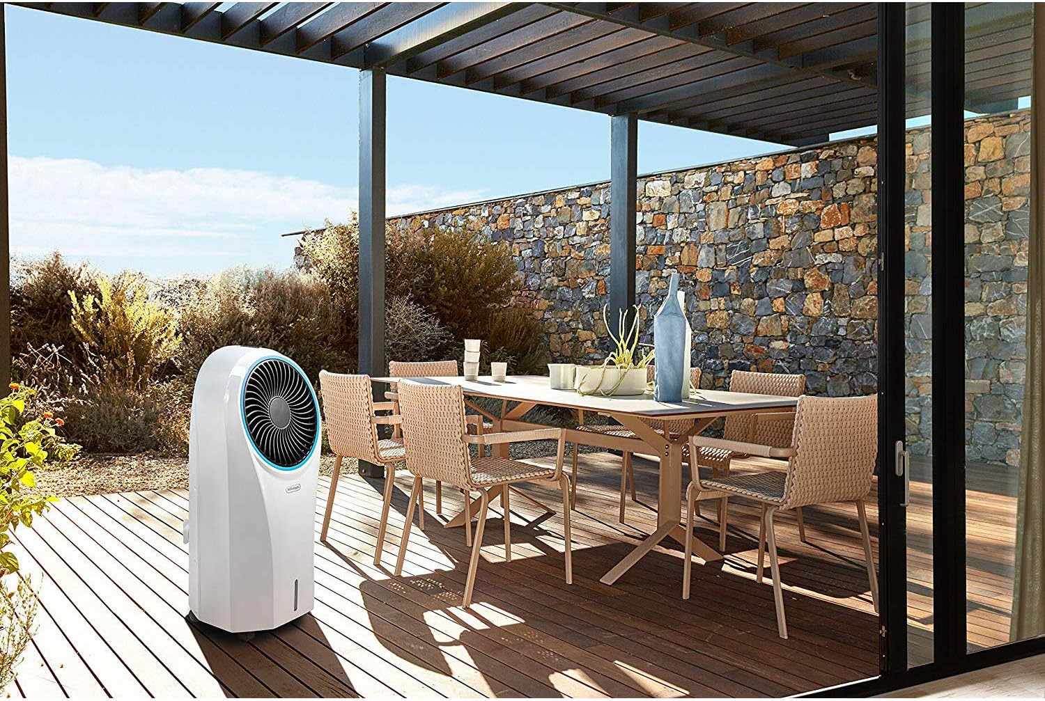 Máy làm mát bay hơi di động DeLonghi America America, màu trắng