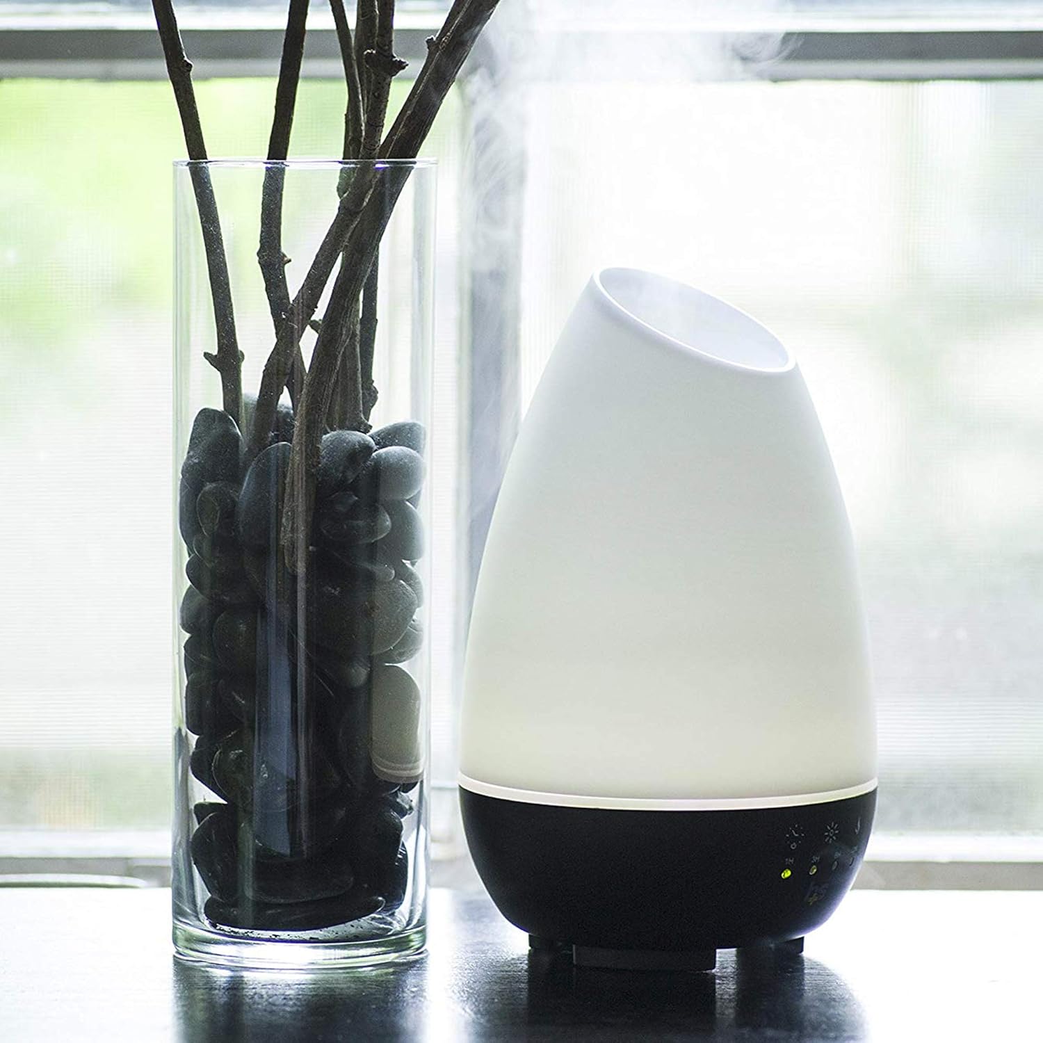 HealthSmart Uçucu Yağ Difüzörü, Soğuk Mist Nemlendirici ve Aromaterapi Difüzörü, Büyük Odalar için 500ML Tank, Ayarlanabilir Zamanlayıcı, Sis Modu ve 7 LED Işık Rengi ile Uygun FSA HSA, Beyaz