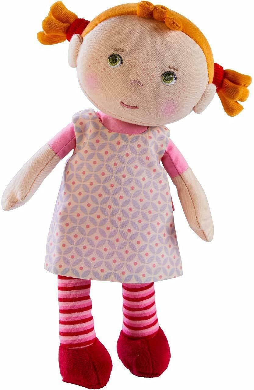 HABA Soft Baby Doll Roya - 10 Rag Doll with Red Pigtails, Pink Dress - Machine Washable Doll - Ideal Soft Doll for 2 Year Old Girls · v2